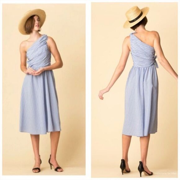 A.L.C Cabrera Striped One Shoulder Dress - Picture 1 of 5